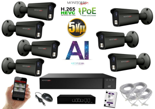 MS AI IP 7 kamerový set so switchom 5 Mpix GTube (6373K7B)